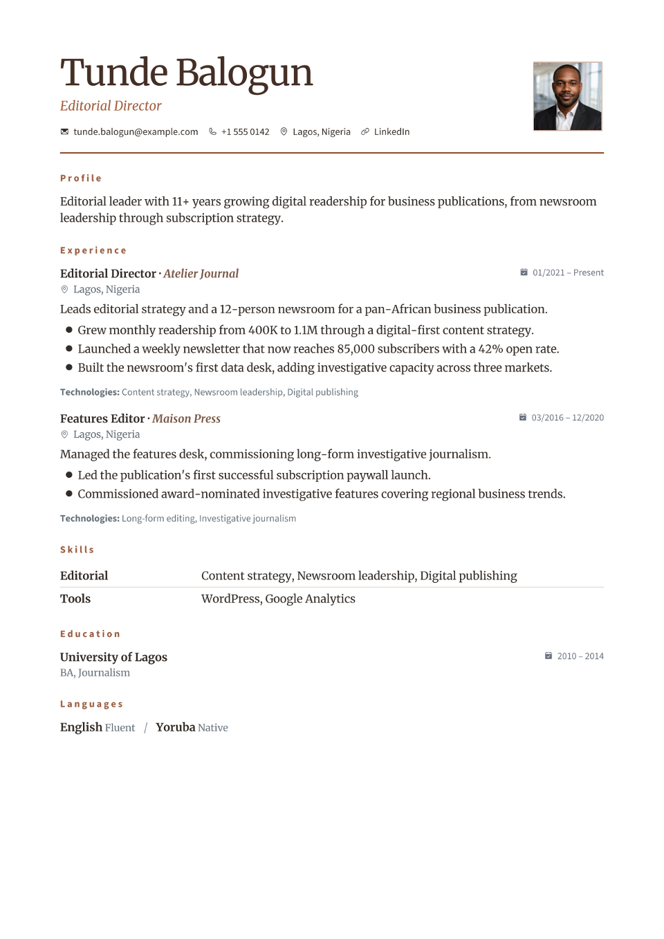 Hotel Manager resume example preview